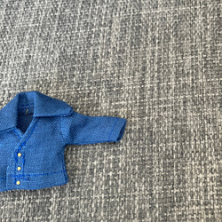 オビツ11 上質な麻のVネック長袖シャツ　blue 3枚目の画像