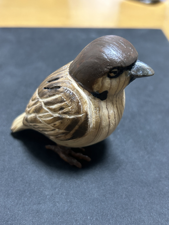 銅製 瓦に雀 スズメ インテリア 置物 正晴作 工芸品