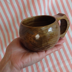 アウトレット　古木のチークで作った一木彫りコーヒーカップ. 4枚目の画像