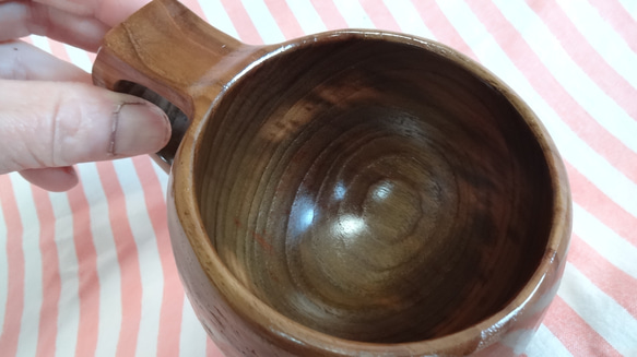 アウトレット　古木のチークで作った一木彫りコーヒーカップ. 8枚目の画像