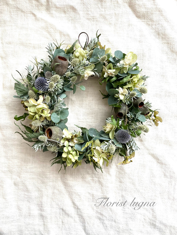 グリーンと実物のドライフラワーリース リース Florist lugna グリーンと実物のドライフラワーリース リース Florist lugna