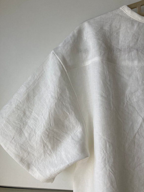 メンズリネン布帛Ｔシャツ　ｶﾗｰﾊﾞﾘｴｰｼｮﾝ豊富！　半袖、七分袖、長袖　かぶって着られる　✳︎受注製作✳︎ 14枚目の画像