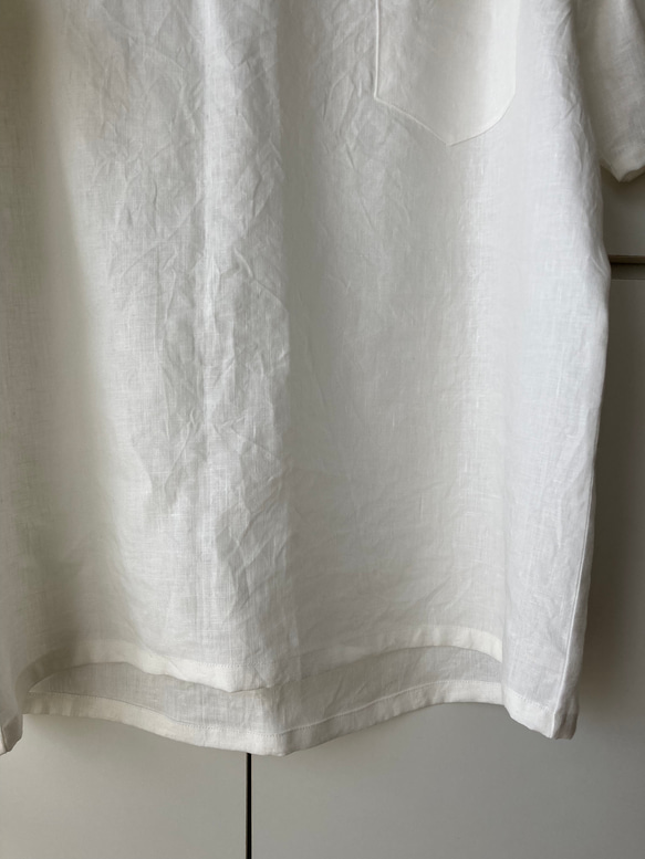 メンズリネン布帛Ｔシャツ　ｶﾗｰﾊﾞﾘｴｰｼｮﾝ豊富！　半袖、七分袖、長袖　かぶって着られる　✳︎受注製作✳︎ 12枚目の画像