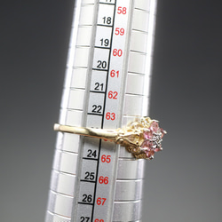 英国 ビンテージ イギリス ゴールド 指輪 天然 ピンク トルマリン ダイアモンド375 レディース 鑑定書 J114 8枚目の画像
