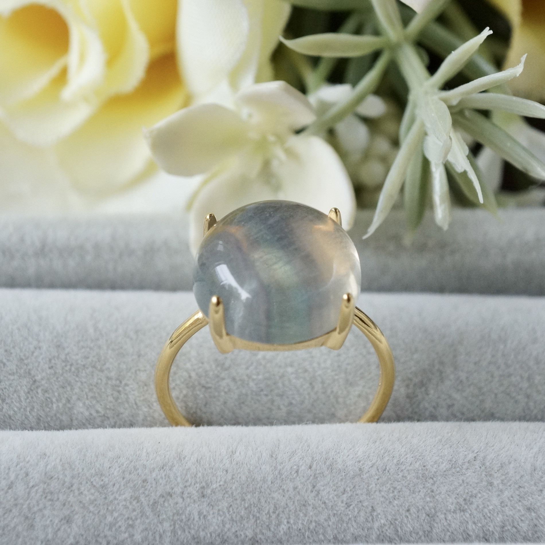 ラリマー まんまる フリーサイズリング S925 天然石 ラリマー