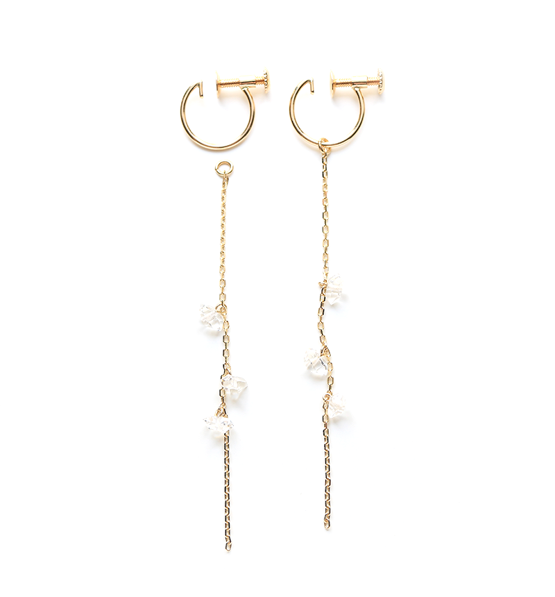 ハーキマーチェーン K10イヤリング~RADIANT MOMENTS~