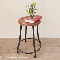 アンティーク アイアン スツール 椅子 天然木とアイアンのスツール 椅子 いす 丸 天然木 無垢材 スツール