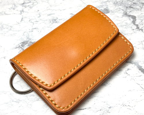ゴールドキッド　ハンドメイドレザー財布 日常使いに最適な本革ミニ財布｜手縫いサドルレザー・キーリング