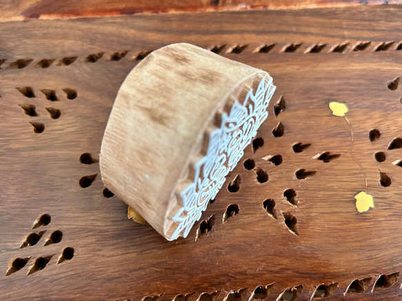 インド 木版 ハンド ブロック スタンプ プリント ピーコック 3枚目の画像