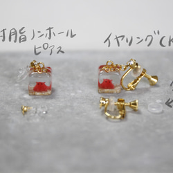 送料無料　閉じ込められためんだこ　ピアス・イヤリング　／メンダコ　レジンアクセサリー　ノンホールピアス　樹脂 5枚目の画像