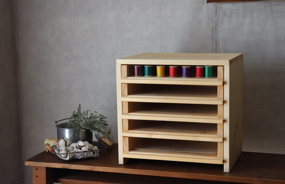 即納】前面ガラス小引き出し。糸ケース。ジュエリーケース。レター