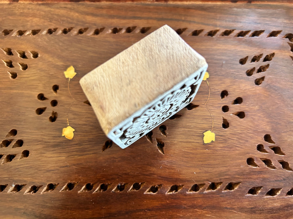 インド 木版 ハンド ブロック スタンプ プリント 四角 3枚目の画像