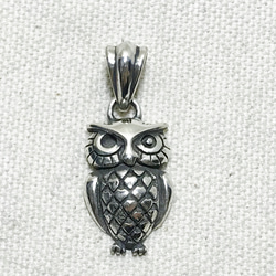 フクロウ ペンダントトップ 梟 ネックレス シルバーアクセサリー owl ハンドメイド アクセサリー 新品未使用 1枚目の画像