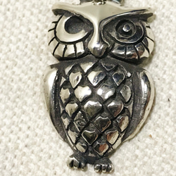 フクロウ ペンダントトップ 梟 ネックレス シルバーアクセサリー owl ハンドメイド アクセサリー 新品未使用 4枚目の画像