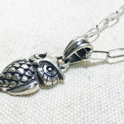 フクロウ ペンダントトップ 梟 ネックレス シルバーアクセサリー owl ハンドメイド アクセサリー 新品未使用 7枚目の画像