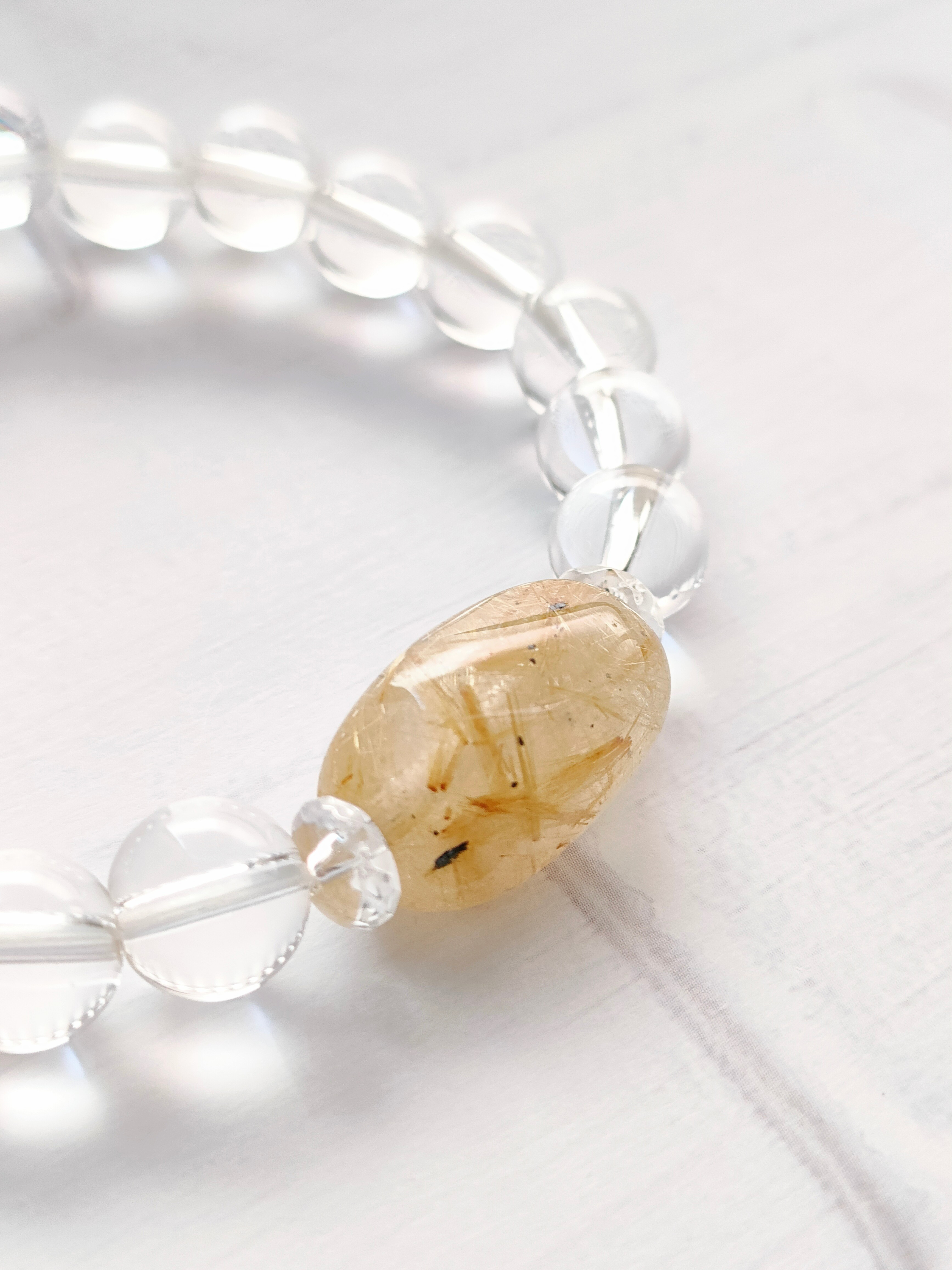 一粒のルチルクォーツブレスレット