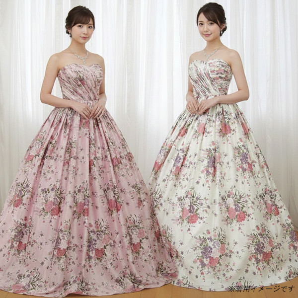 カラードレス 花柄 和柄 華やかなウェディングドレス 結婚式 前撮り 演奏会 発表会ドレス 舞台ドレス 春 cd0520
