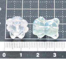 12個 熊 ガラスチャーム 13×16mm ミックス 縦穴 ガラスビーズ 【A805】 3枚目の画像