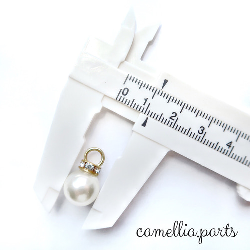 10個【12mm パール チャーム パーツ】キーホルダー 手芸 ハンドメイド