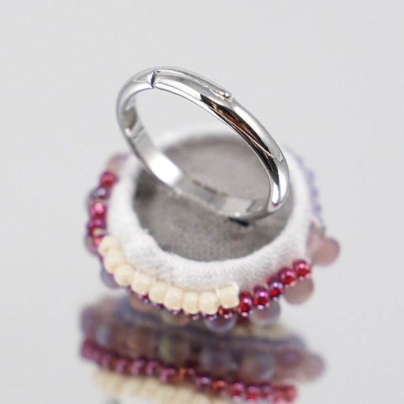 健談戒指 159 一種尺寸適合大多數珠繡戒指紅紫色超大戒指 第5張的照片