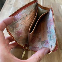 本革　軽量　クロコ型　コンパクト　財布　ラウンドファスナー 5枚目の画像