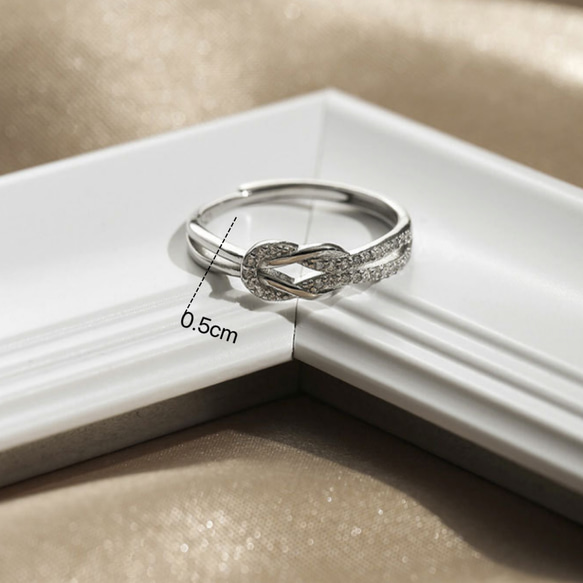 シルバー925 細め　結び目　リング　指輪　silver925 フリーサイズ  大きさ調整可能 3枚目の画像