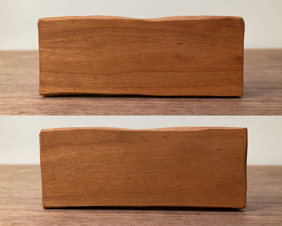 キノコの置物 木彫り 2体セット 台付き（素材：チェリー/メープル）（No.S2009） 20枚目の画像