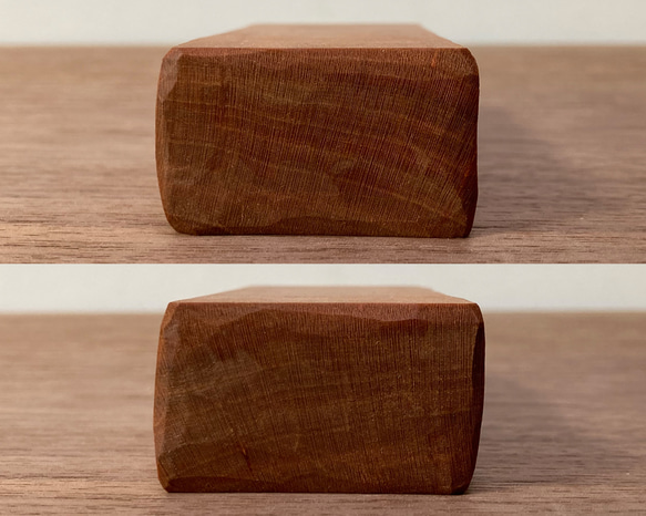 キノコの置物 木彫り 2体セット 台付き（素材：チェリー/メープル）（No.S2009） 19枚目の画像