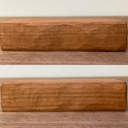 キノコの置物 木彫り 2体セット 台付き（素材：チェリー/メープル）（No.S2009） 18枚目の画像