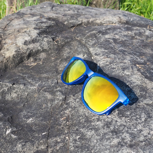 2is ClarkO サングラス│ブルーマットフレーム│オレンジ反射レンズ