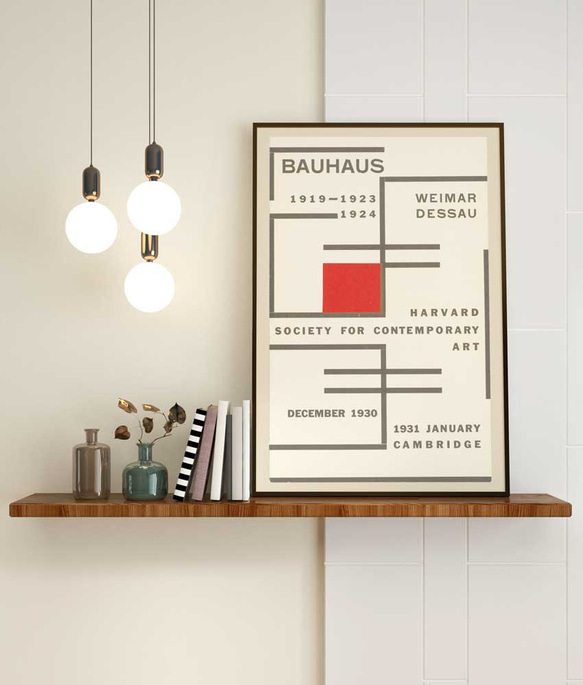 ハーバード大学でのバウハウス展、インテリアポスター、シンプルスタイルのインテリアに最適、Bauhaus【B-0496】 5枚目の画像