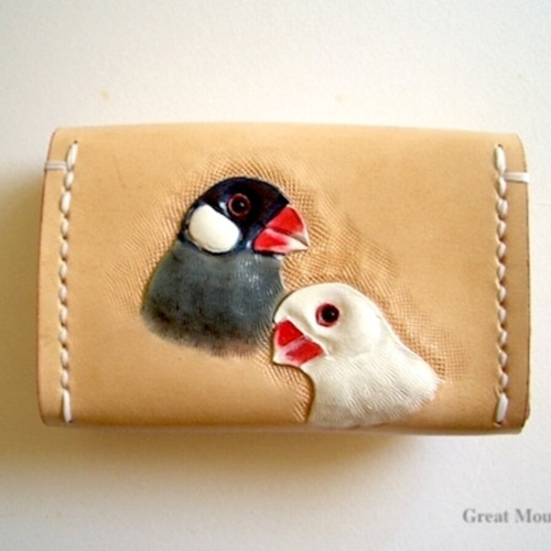 たっぷり収納 文鳥 桜文鳥 白文鳥 カードケース 名刺ケース インコ 鳥