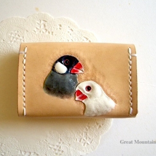 たっぷり収納 文鳥 桜文鳥 白文鳥 カードケース 名刺ケース インコ 鳥
