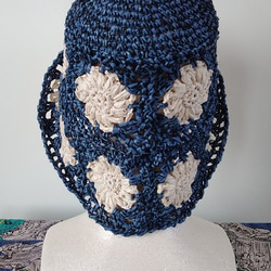 かぎ針編みのベレー帽～～！和紙で作った糸で編んでいます～～！ 15枚目の画像