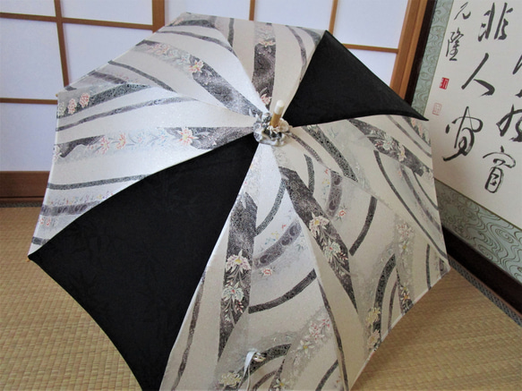 花鳥模様・絹の日傘（傘袋付き） 9枚目の画像