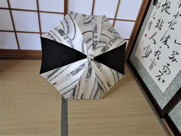 花鳥模様・絹の日傘（傘袋付き） 2枚目の画像