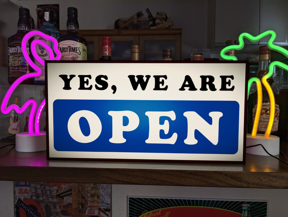 【Lサイズ】OPEN オープン 営業中 開店 閉店 両面 店舗 カウンター ランプ 看板 置物 雑貨 ライトBOX 1枚目の画像