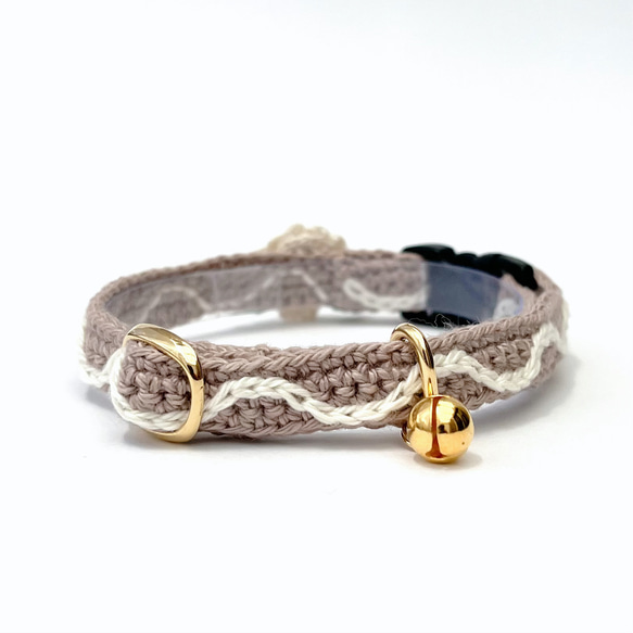 アナベル　猫さんにやさしい首輪【かぎ針編み　猫の首輪　猫　首輪　セーフティバックル　アジャスター　軽い　やわらかい】 13枚目の画像