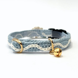 アナベル　猫さんにやさしい首輪【かぎ針編み　猫の首輪　猫　首輪　セーフティバックル　アジャスター　軽い　やわらかい】 19枚目の画像