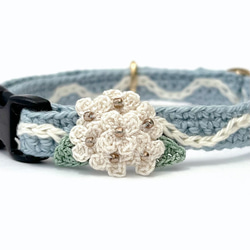 アナベル　猫さんにやさしい首輪【かぎ針編み　猫の首輪　猫　首輪　セーフティバックル　アジャスター　軽い　やわらかい】 15枚目の画像