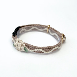 アナベル　猫さんにやさしい首輪【かぎ針編み　猫の首輪　猫　首輪　セーフティバックル　アジャスター　軽い　やわらかい】 11枚目の画像