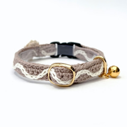 アナベル　猫さんにやさしい首輪【かぎ針編み　猫の首輪　猫　首輪　セーフティバックル　アジャスター　軽い　やわらかい】 12枚目の画像