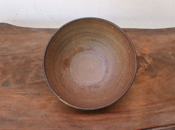 備前焼 飯碗(大)・サンギリ　m1-069 5枚目の画像