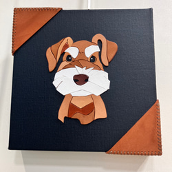 ■送料無料■ Leather  Picture  / Schnauzer 1枚目の画像