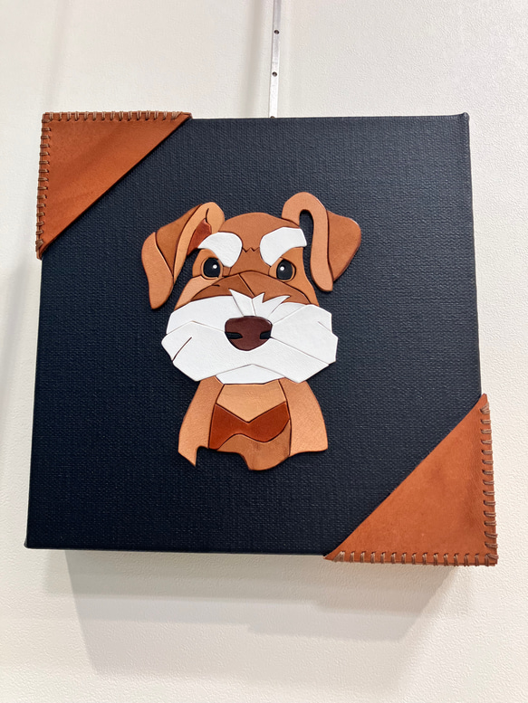 ■送料無料■ Leather  Picture  / Schnauzer 1枚目の画像