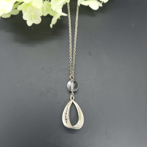 N-114] 再販☆【秋田伝統工芸】銀線細工・チェーンネックレス④