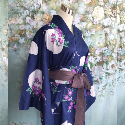 展示品◇着物リメイク◇ セットアップチェック風紫ベルト付き1点 展示品◇着物リメイク◇ セットアップチェック風紫ベルト付き1点