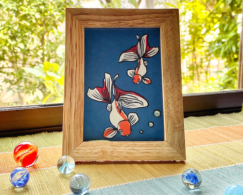 飛べ！金魚？ a4アート紙2枚 e1036c05a807c504c487d0ed8db88f