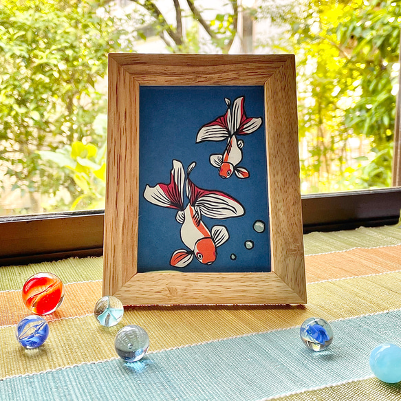 切り絵「金魚(藍)」 切り絵 AK Studio 通販 16296674｜Creema