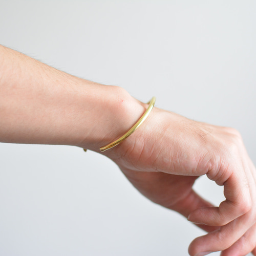 バングルφ3㎜ カーブ｜真鍮 ゴールド ブラス ブレスレット メンズ